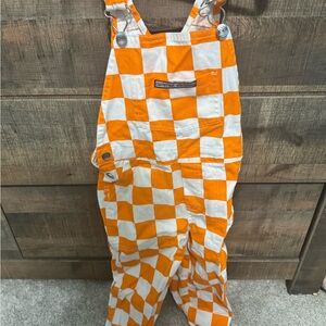 Orange and White Checkered Kids One Piece